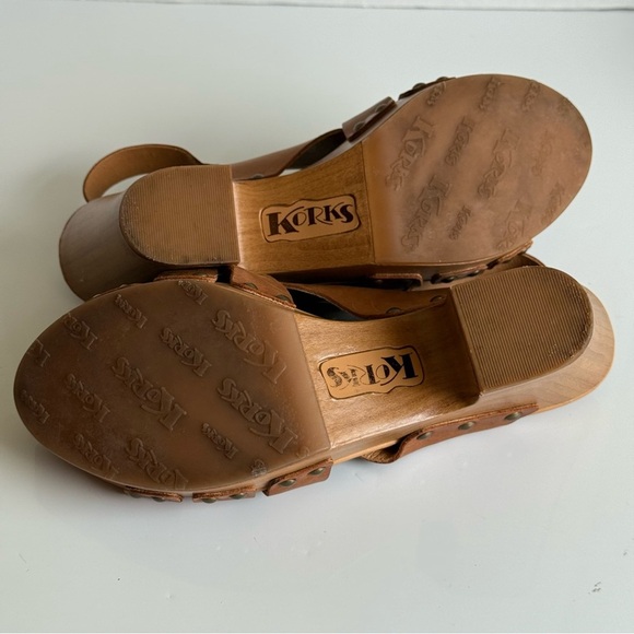 Korks Berengo Wood Heel Sandals Size 8M - Picture 9 of 10
